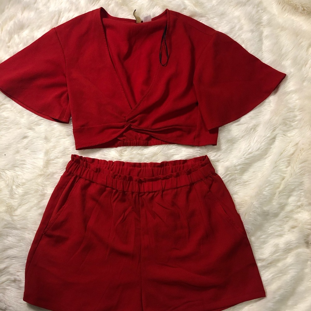 H&M two piece red set